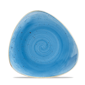Cornflower Blue Triangle Plate 24.5cm